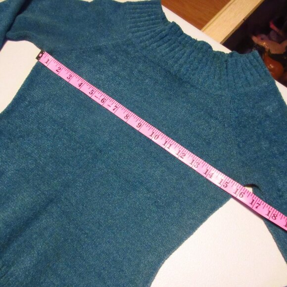 Vintage Y2K Wet Seal Teal Knit Sweater Top M Preppy Academia Retro Chic Corpcore - Picture 13 of 15